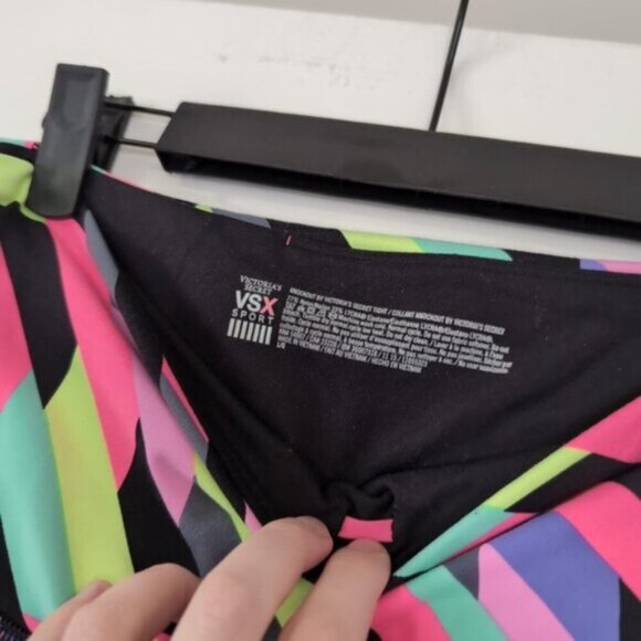 Victoria's Secret Barbie Retro 80s Geometric Patchwork Gym Cyberpunk Leggings L - Picture 4 of 8